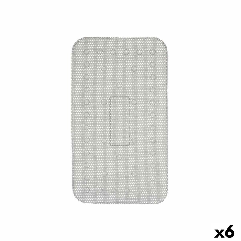 Tapis de Douche Antidérapant Gris PVC 69,3 x 40 x 1 cm (6 Unités)