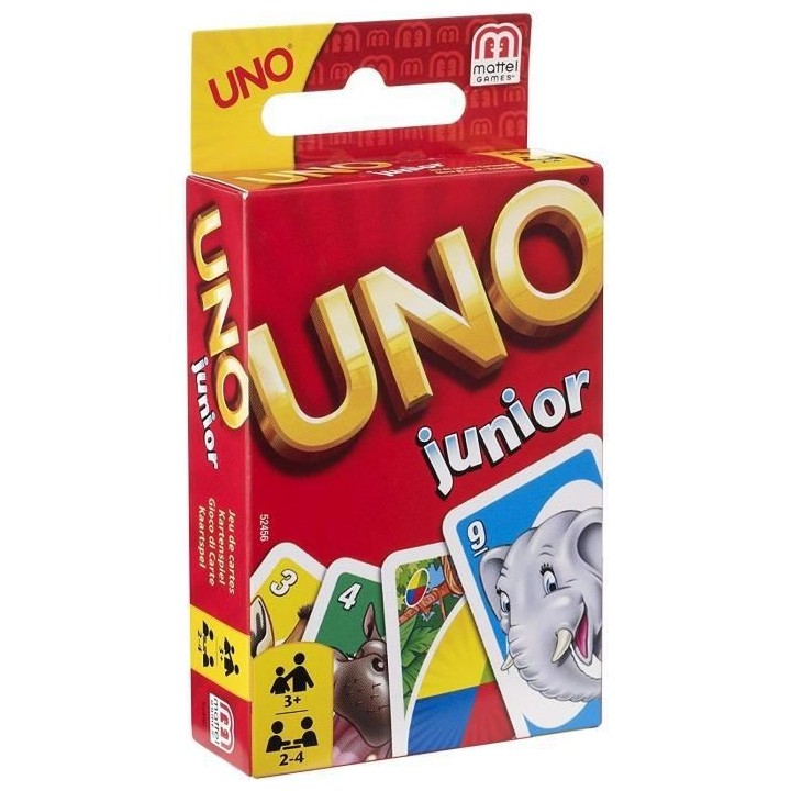 UNO JUNIOR Jeu de cartes - 2 a 4 joueurs - 3 ans et +