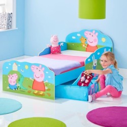 Peppa Pig - Lit pour enfants avec tiroirs de rangement sous le lit pour matelas 140cm x 70cm