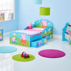 Peppa Pig - Lit pour enfants avec tiroirs de rangement sous le lit pour matelas 140cm x 70cm