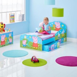 Peppa Pig - Lit pour enfants avec tiroirs de rangement sous le lit pour matelas 140cm x 70cm