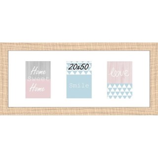 ARTESANIA Cadre multivue Ds - 3 vues - MDF - 20x50 cm - Beige