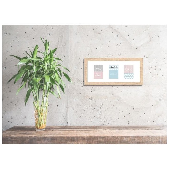 ARTESANIA Cadre multivue Ds - 3 vues - MDF - 20x50 cm - Beige