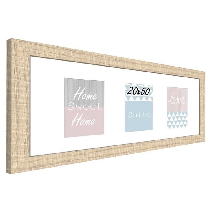 ARTESANIA Cadre multivue Ds - 3 vues - MDF - 20x50 cm - Beige