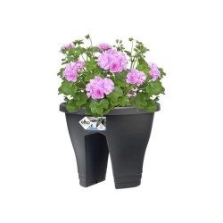 ELHO Bac de balcon Corsica Flower Bridge 30 - Gris anthracite - Extérieur & Balcon - L 29,6 x W 29,6 x H 24 cm