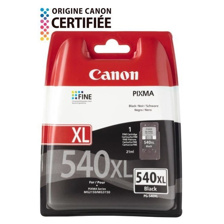 CANON Cartouche jet d'encre PG-540XL - Noir - Jet d'encre - 1