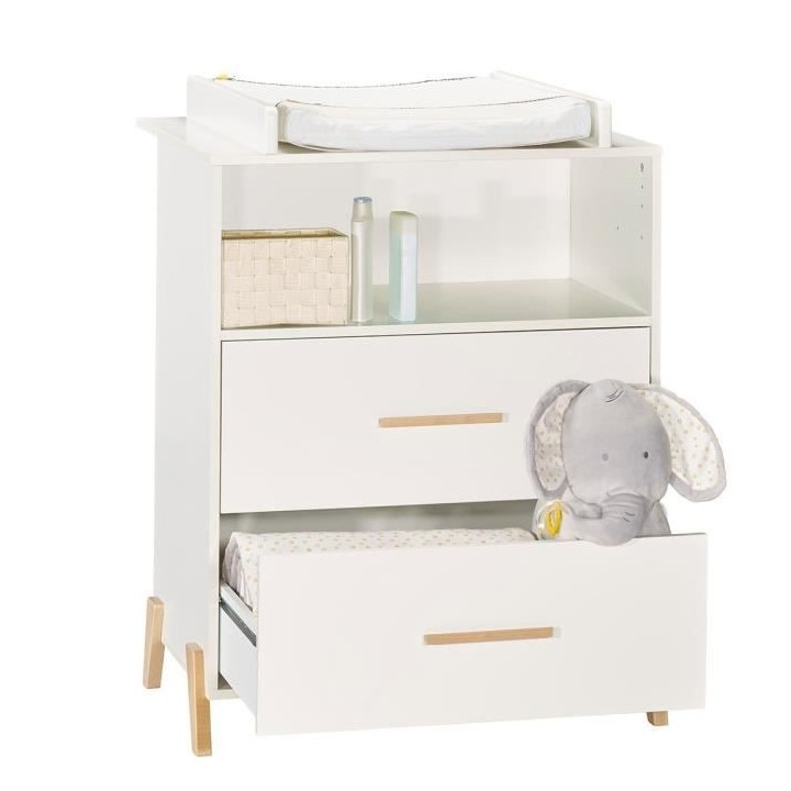 Babyprice - JOY NATUREL - Commode 2 Portes et 1 Niche