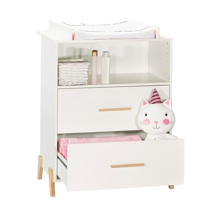 Babyprice - JOY NATUREL - Commode 2 Portes et 1 Niche