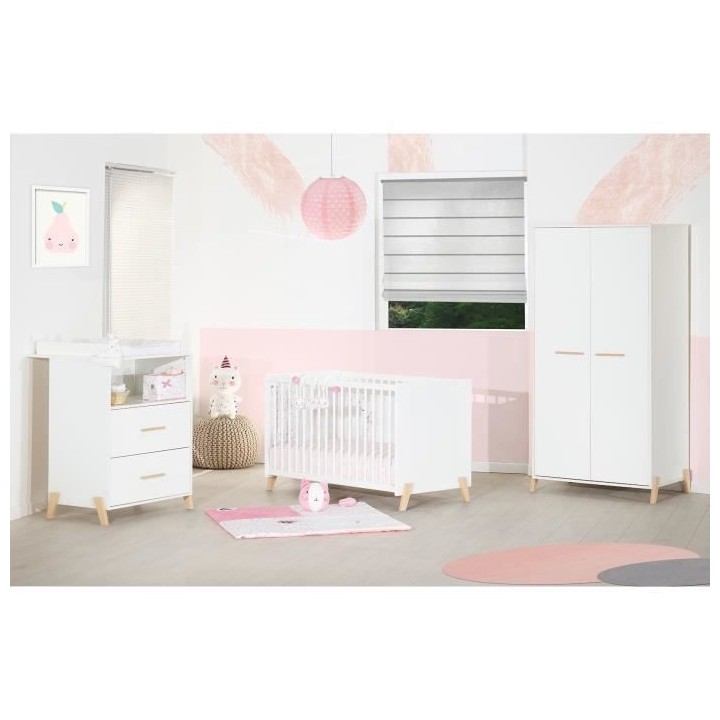 Babyprice - JOY NATUREL - Commode 2 Portes et 1 Niche
