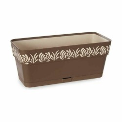 Jardinière auto-arrosante Stefanplast Gaia Marron Plastique 13,3 x 12,3 x 29,3 cm (12 Unités)