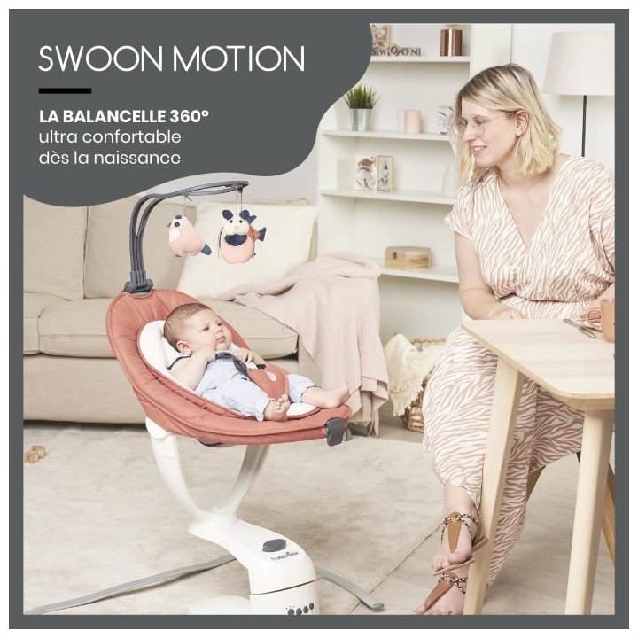 Babymoov Balancelle bébé électrique Swoon Motion, Assise a 360°, T