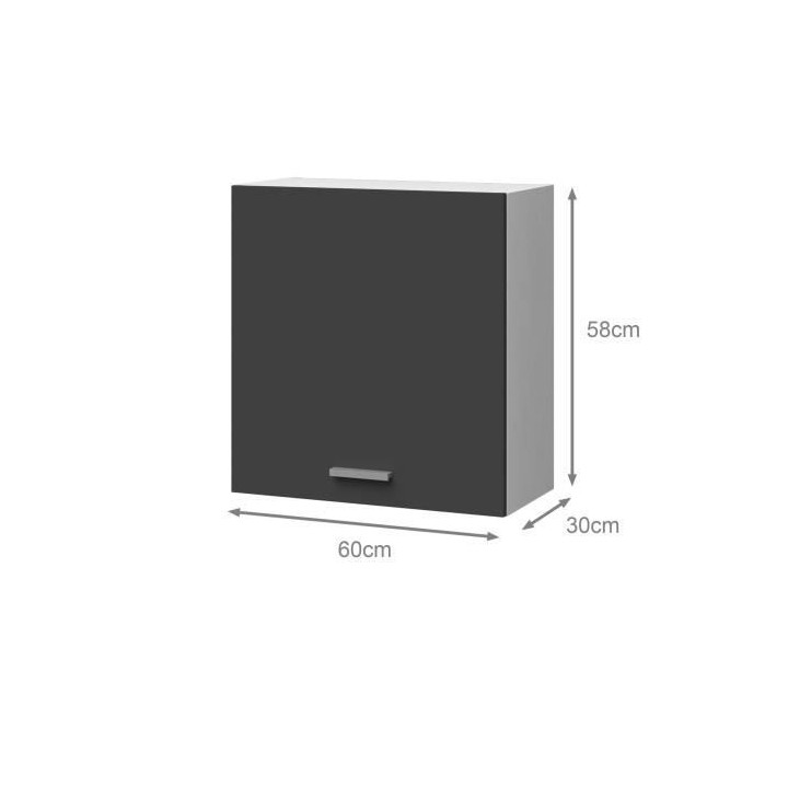 EXTRA - Meuble haut de cuisine 60cm - Gris Mat