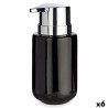 Distributeur de Savon Noir Argenté Métal Céramique 350 ml (6 Unités)