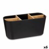 Support pour brosses à dents Noir Bambou polypropylène 21 x 10 x 9 cm (6 Unités)