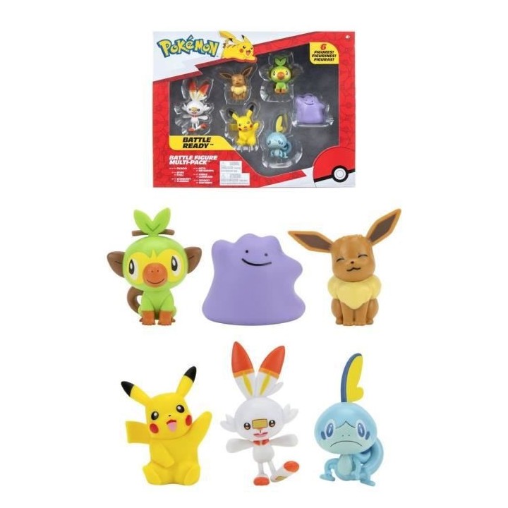 Pack de 6 figurines BANDAI Pokémon - Vague 2 - Pikachu, Ouistempo, La
