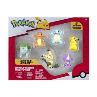 Pack de 6 figurines BANDAI - Pokémon - Pikachu, Carapuce, Salameche,