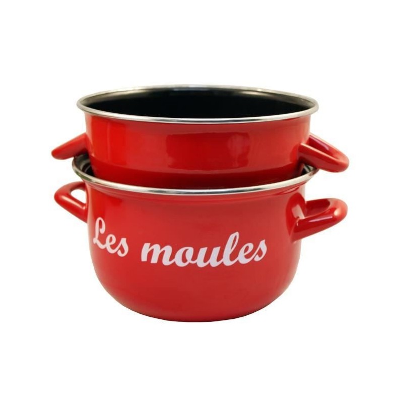 BAUMALU Marmite a moules - 24 cm - Rouge marquage