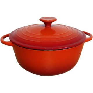 BAUMALU Cocotte fonte ronde - 24 cm - Rouge dégradé Tradition