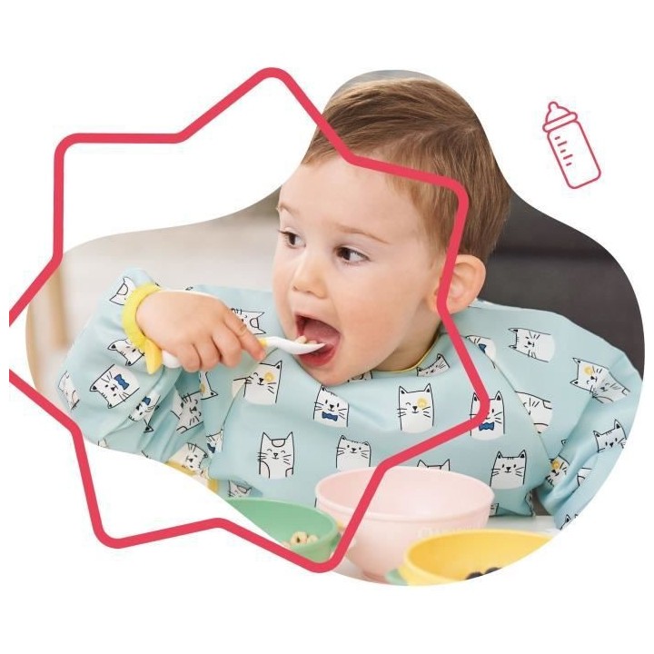 Badabulle Couverts d'apprentissage flexibles a 90° dans les 2 sens -