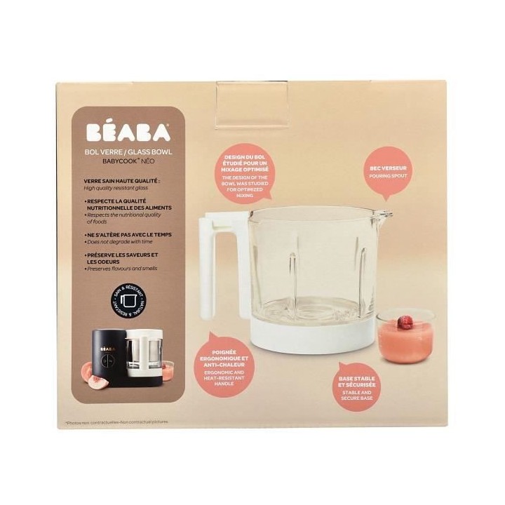 BEABA Bol en verre Babycook Neo, Blanc