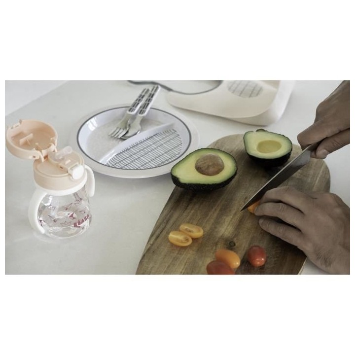 BEABA, Coffret Cadeau Repas Enfant, Assiette deux compartiments, Bol,