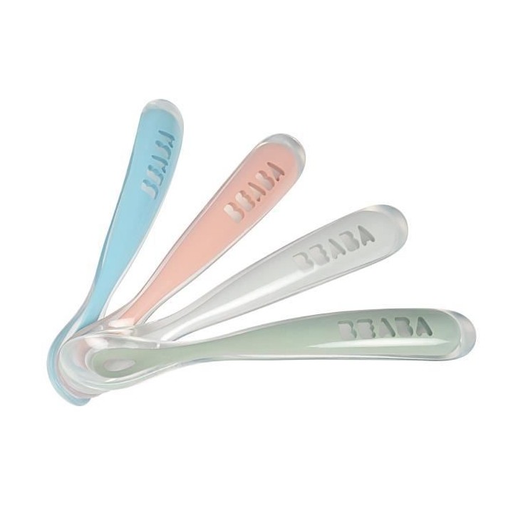 Béaba Repas Set de 4 Cuillleres Silicone 1er Âge