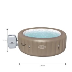 Spa gonflable BESTWAY - Lay-Z-Spa Palm Spring - 196 x 71 cm - 4/6 places - Rond (Inclus : couverture, cartouche et diffuseur)