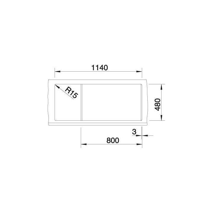 BLANCO Metra 8S - évier - SILGRANIT - 2 cuves - 1 égouttoir réversi