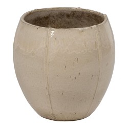 Set de pots de fleurs Crème Céramique 55 x 55 x 55 cm (2 Unités)