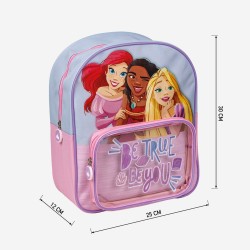 Cartable Princesses Disney Transparent Bleu 25 x 30 x 12 cm