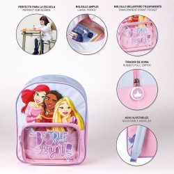 Cartable Princesses Disney Transparent Bleu 25 x 30 x 12 cm