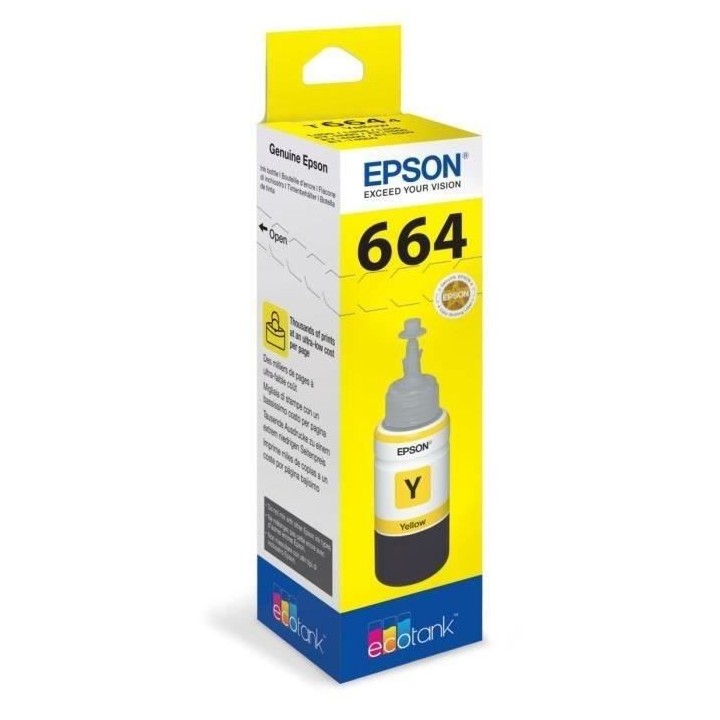 Bouteille d'encre Epson Ecotank T6644 - 70ml Jaune (C13T664440)