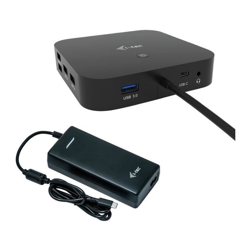 i-tec - USB-C Station d'accueil 2x4K avec Adaptateur Secteur PD 100W