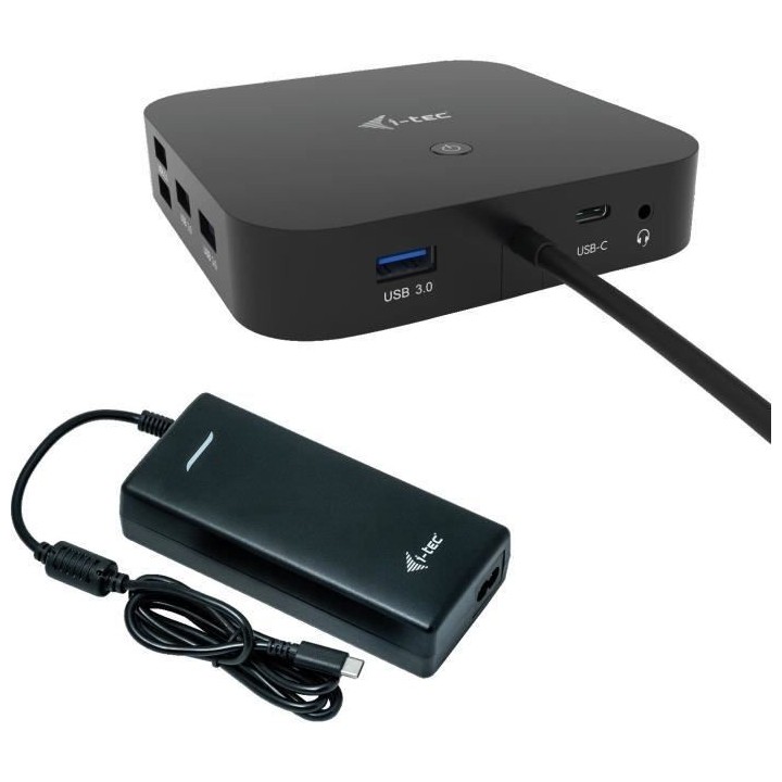 i-tec - USB-C Station d'accueil 2x4K avec Adaptateur Secteur PD 100W