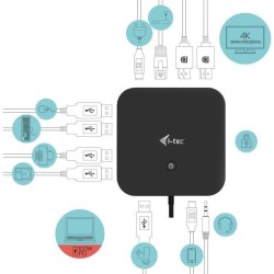 i-tec - USB-C Station d'accueil 2x4K avec Adaptateur Secteur PD 100W