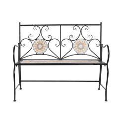 Banc DKD Home Decor Noir Multicouleur Mosaïque 111 x 54 x 88 cm