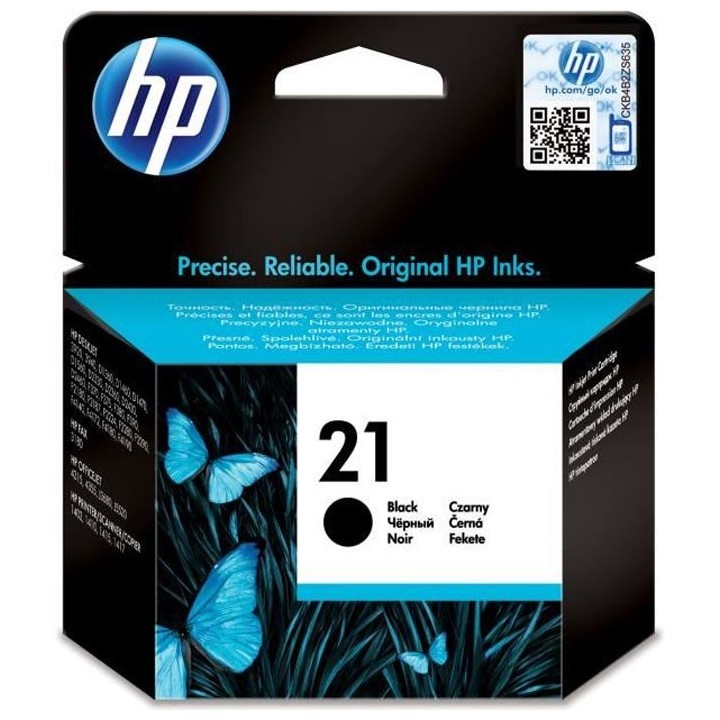 HP 21 Cartouche d'encre noire authentique (C9351AE) pour HP DeskJet 39