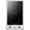 CANDY CTV200 Plaque de cuisson Domino Vitrocéramique - 2 zones - 2900W - L29 x P51cm - Revetement verre - Noir