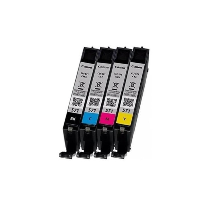 CANON Pack de 4 cartouches d'encre CLI-571 Noir/Cyan/Magenta/Jaune