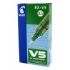 Crayon Roller Pilot V5 Vert 0,3 mm (12 Unités)