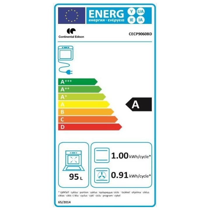 CONTINENTAL EDISON Cuisiniere piano four multifonctions catalyse 100L