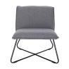 Fauteuil bas IVO - Tissu gris - Style contemporain - L 63 x P 75 x H 70 cm