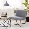 Fauteuil bas IVO - Tissu gris - Style contemporain - L 63 x P 75 x H 70 cm