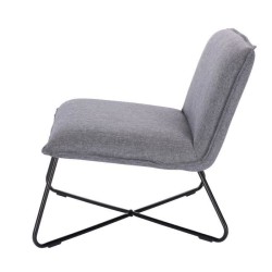 Fauteuil bas IVO - Tissu gris - Style contemporain - L 63 x P 75 x H 70 cm