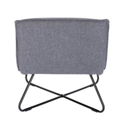 Fauteuil bas IVO - Tissu gris - Style contemporain - L 63 x P 75 x H 70 cm