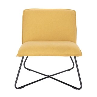 Fauteuil bas IVO - Tissu jaune - Style contemporain - L 63 x P 75 x H