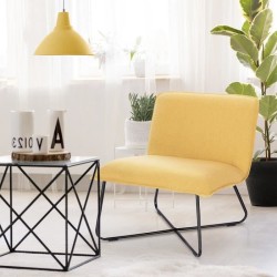 Fauteuil bas IVO - Tissu jaune - Style contemporain - L 63 x P 75 x H 70 cm