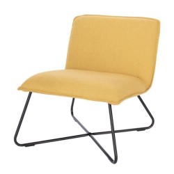 Fauteuil bas IVO - Tissu jaune - Style contemporain - L 63 x P 75 x H 70 cm