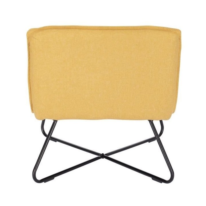Fauteuil bas IVO - Tissu jaune - Style contemporain - L 63 x P 75 x H