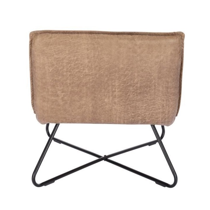 Fauteuil bas IVO - Tissu marron - Style contemporain - L 63 x P 75 x H